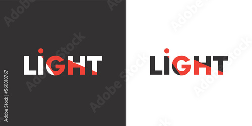 Logo light text lantern beam of light