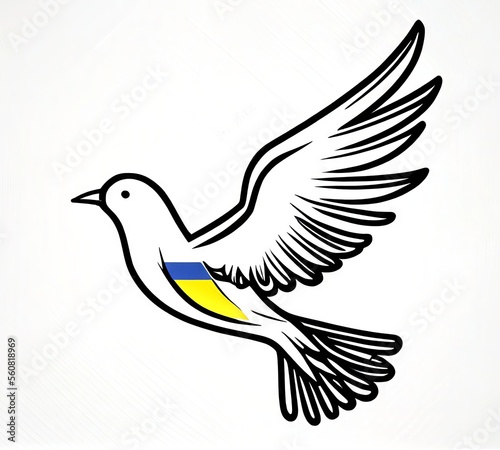 Flying bird as a symbol of peace. Support Ukraine © NelsonCharette Media