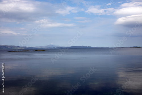 Coral beach with view on the Cuillins mountain range - Applecross - Highlands - Scotland - UK