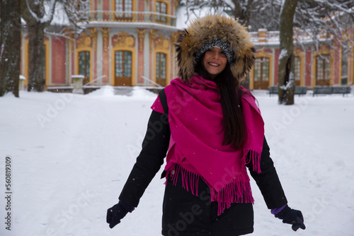 Photography Swedish girl in Drottningholm park, Stockholm, Sweden