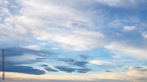 Generic winter sky from noon and evening to sunset and dusk. Time lapse of twilight sky shot at horizon line. Time-lapse of fast moving clouds. 4k timelapse of colorful sky at sunset.