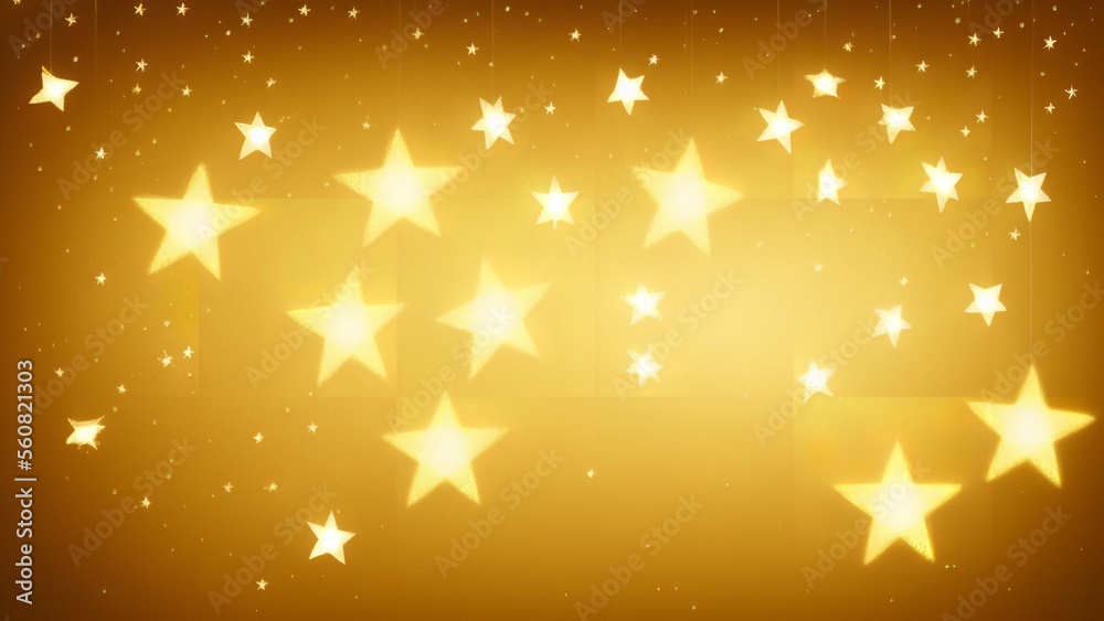 Twinkle twinkle little stars gold glowing background. Stock