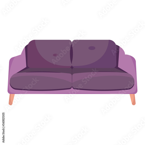 Isolated colored couch furniture image Vector