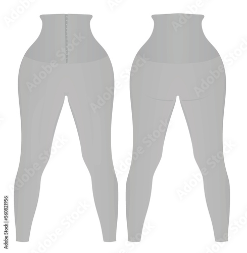 Grey tight pants leggings. vector illustration