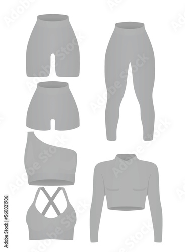 Female fitness clothing set. vector