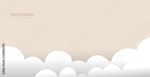 Beige simple background with clouds vector illustration.
