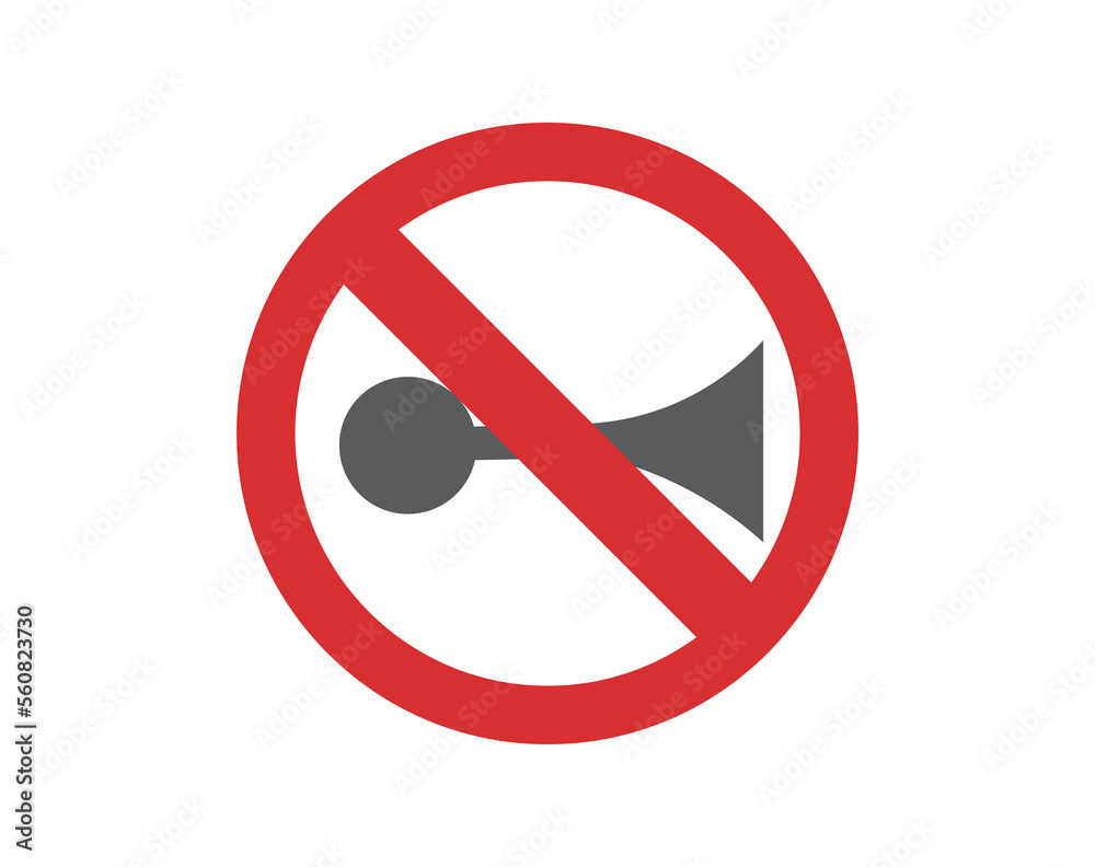 Isolated No Honking symbol. Traffic signal icon.
Isolated No Honking symbol. Traffic signal icon.