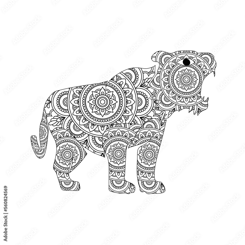 Lion Mandala Coloring Page
