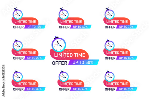 offer Percentage Free vector sale label collection