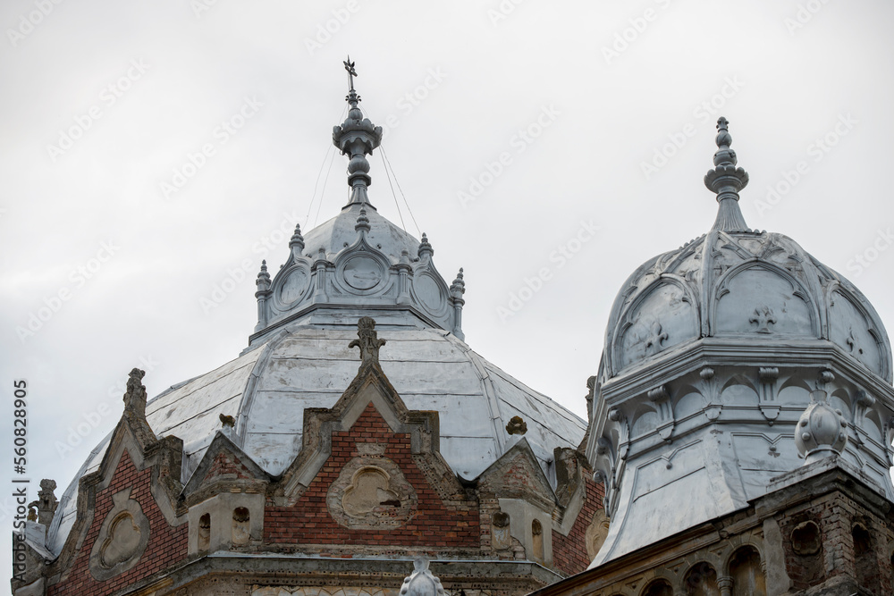 Zinc covered domes on buildings in the center of Timisoara in Romania