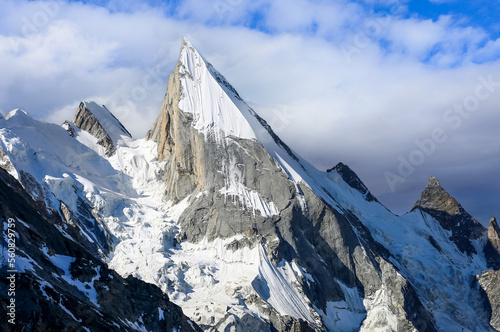 Laila Peak at 6,096 meters, in Hushe Valley near Gondogoro Glacier in the Karakoram range. Located in Gilgit-Baltistan, Pakistan photo