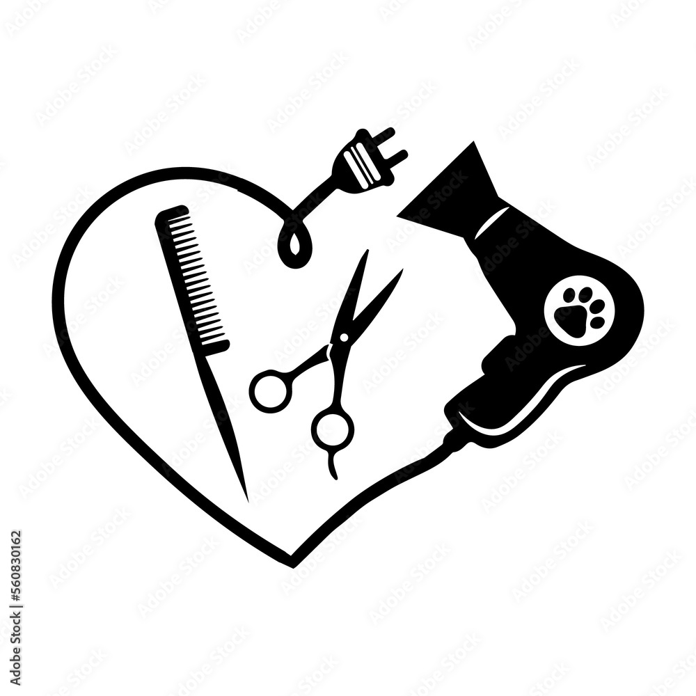 dog groomer svg png, pet grooming shop groomer animal barber comb salon