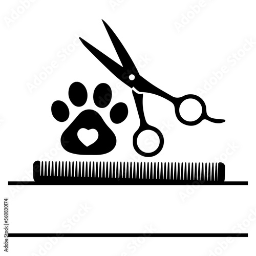 dog groomer svg png, pet grooming shop groomer animal barber comb salon dog bone hair cut hairstyle puppy canine wash logo svg png clipart vector cut Dog Grooming Hair Dryer Heart SVG Cut Files - Dog 