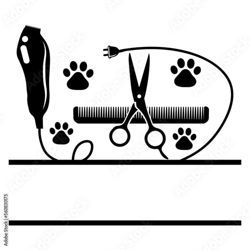 dog groomer svg png, pet grooming shop groomer animal barber comb salon dog bone hair cut hairstyle puppy canine wash logo svg png clipart vector cut Dog Grooming Hair Dryer Heart SVG Cut Files - Dog 