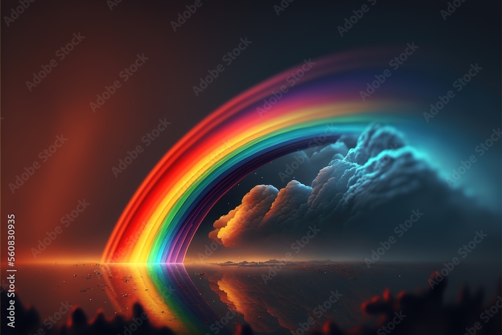 Psychic rainbow wave created with generative ai technology
