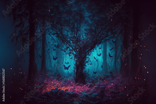 Magical fairytale forest  Generative AI