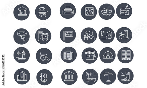 Simple Set of City Elements icons vector design 