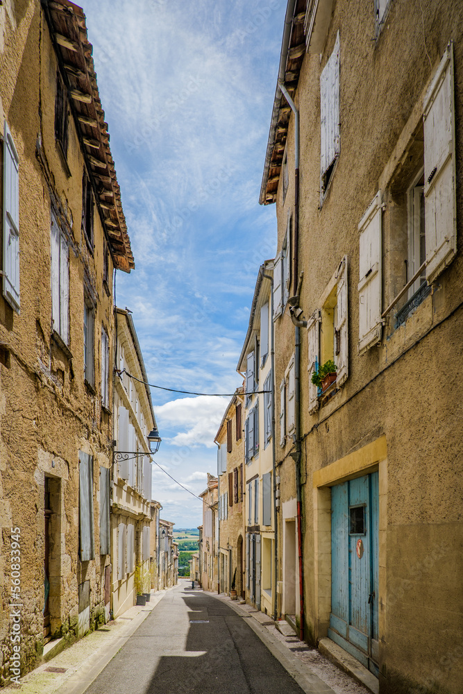 The quaint and narrow streets of Lectoure, a small and cute village in the south of France (Gers)