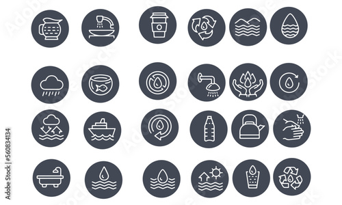 Water icons set vector design 