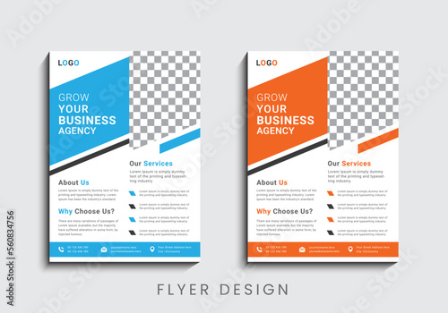 Modern and creative professional corporate business flyer template design in a4