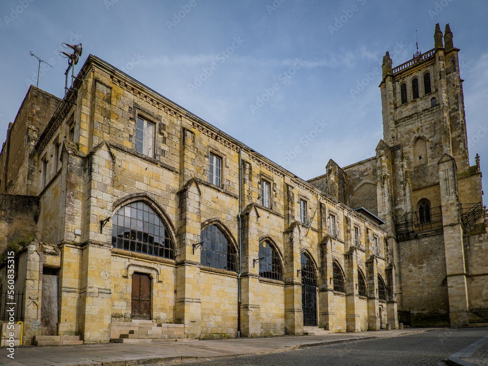 View on the gothic cathedral of the town of Condom in the south of France (Gers)