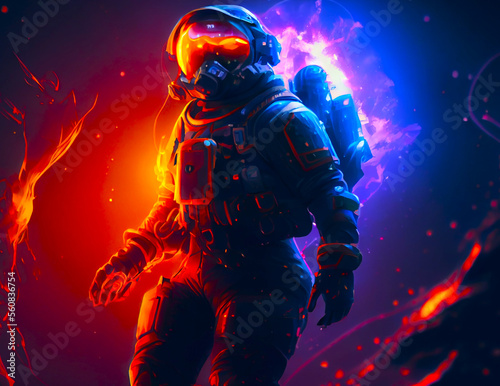  illustration of an astronaut with universe background  © Alan