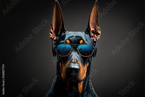 dog wearing glasses color illustration © valentina