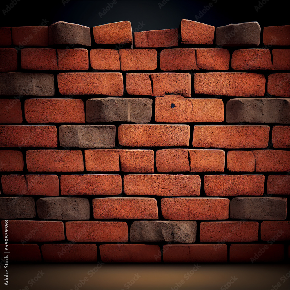 Obraz premium Red brick wall background. Illustration Generative AI