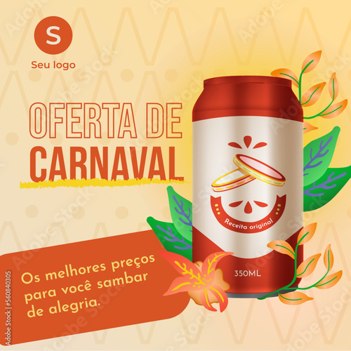 Ilustração de oferta de carnaval tropical