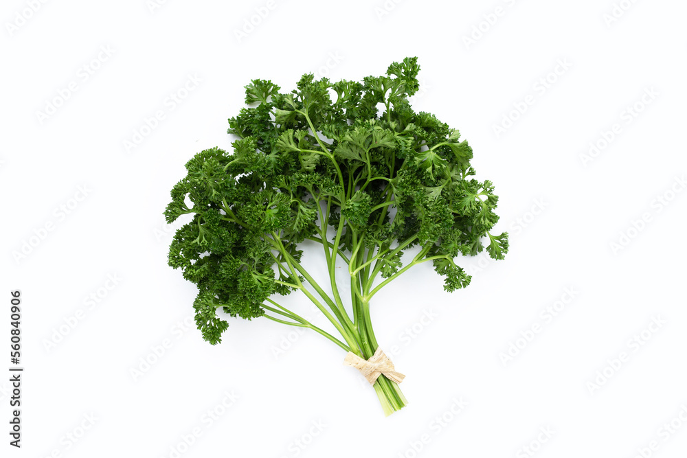 Fresh parsley on white background. Fresh parsley on white background.