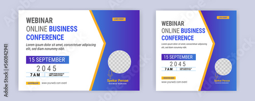 Live webinar banner invitation and Marketing Strategies social media post template. corporate Business webinar invitation design