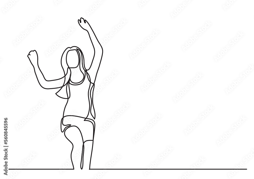 continuous line drawing happy dancing woman - PNG image with transparent background continuous line drawing happy dancing woman - PNG image with transparent background