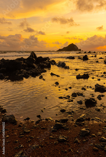 Dawn at Koki Beach With Alau Island in The Distance, Koki Beach Park, Hana, Maui, Hawaii, USA photo