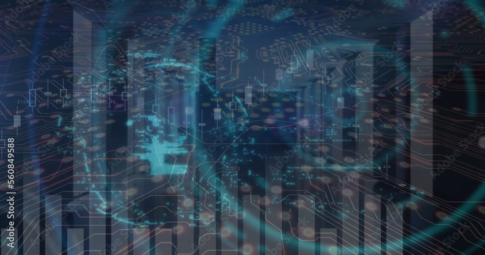 Image of financial data processing over digital screen Image of financial data processing over digital screen