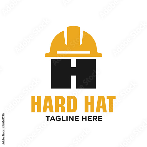 Letter H Hard Hat Logo Design Template Inspiration, Vector Illustration.