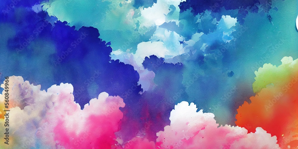 Watercolor colorful abstract background hand drawn wallpapers.Generative AI