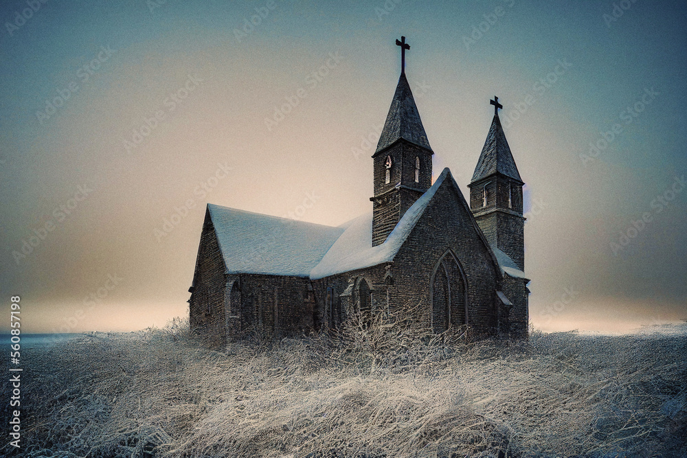 Church in the fog Church in the fog
