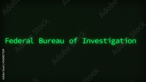 Retro Computer Coding Text Animation Typing FBI, CRT Monitor Style photo