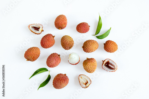 Lychee fruit isolated on white background