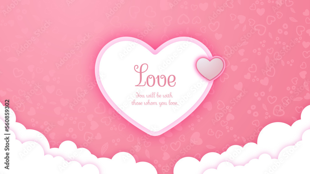 Pink valentines day background in paper style. Paper style valentines day greeting cards