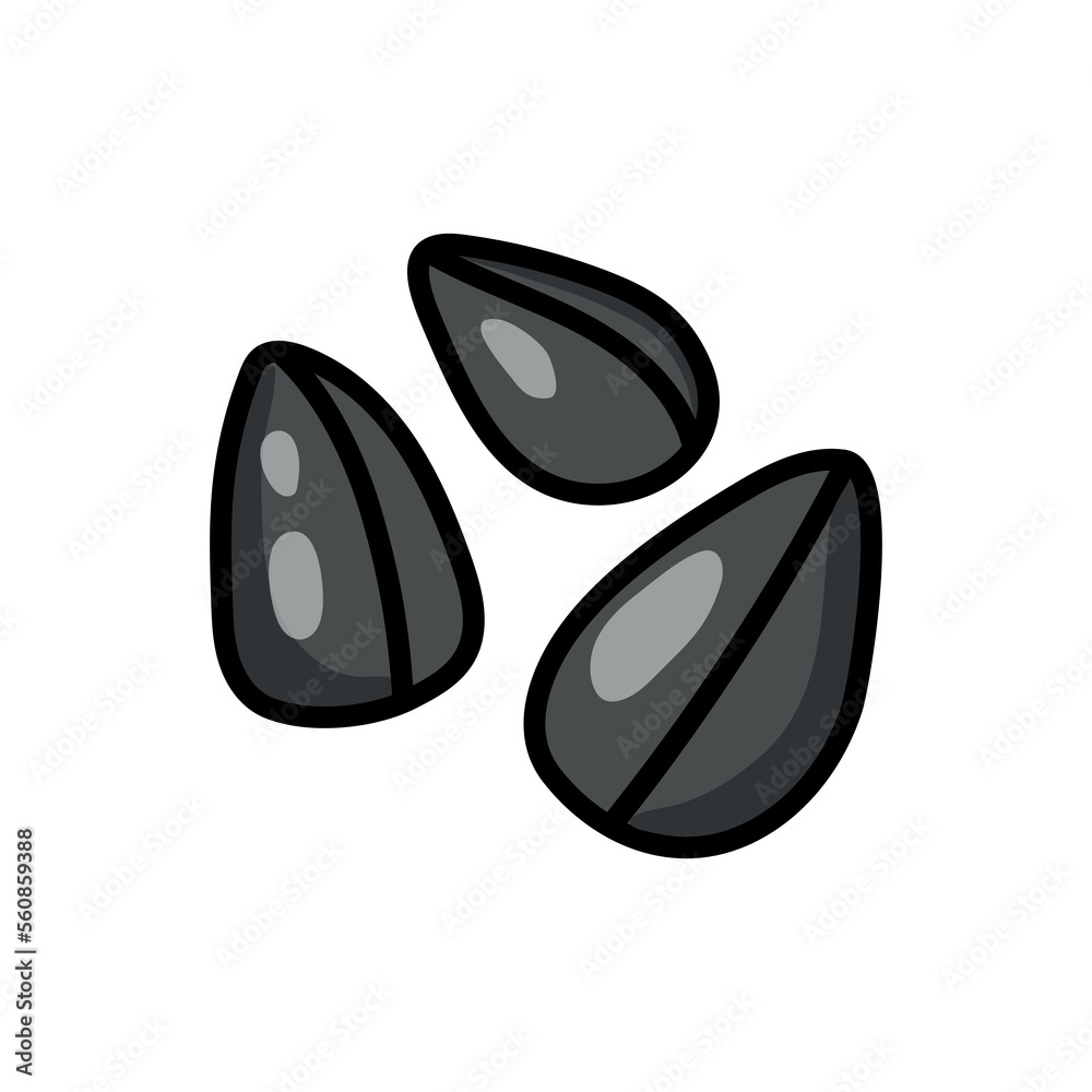 Sunflower seeds vector illustration isolated on white background Sunflower seeds vector illustration isolated on white background