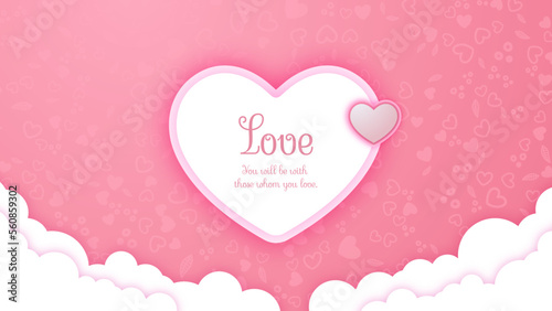 Pink valentines day background in paper style. Paper style valentines day greeting cards © Salman