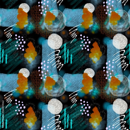 Abstract watercolor seamless paint spots pattern for wrapping paper and kids clothes print and fabrics and linens