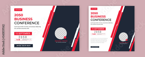 Live webinar banner invitation and Marketing Strategies social media post template. corporate Business webinar invitation design