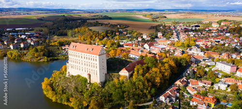 Panoramic view of old Plumlov castle, Czech Republic
