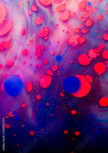 Close-up of abstract marbling painting