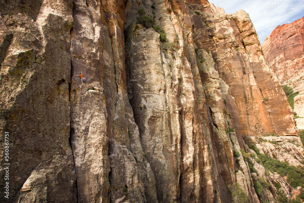 Climbing in Red Rock Canyon, Nevada, USA Climbing in Red Rock Canyon, Nevada, USA
