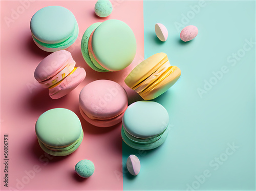 pastel colored French macar...