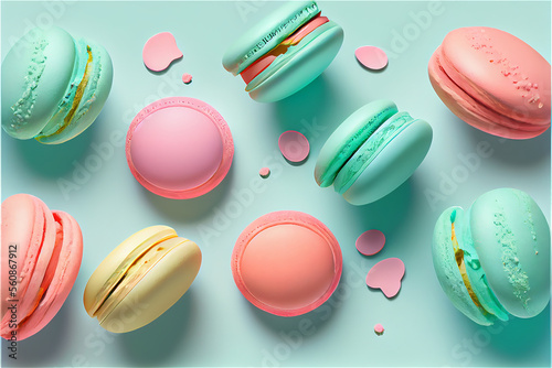 pastel colored French macar...