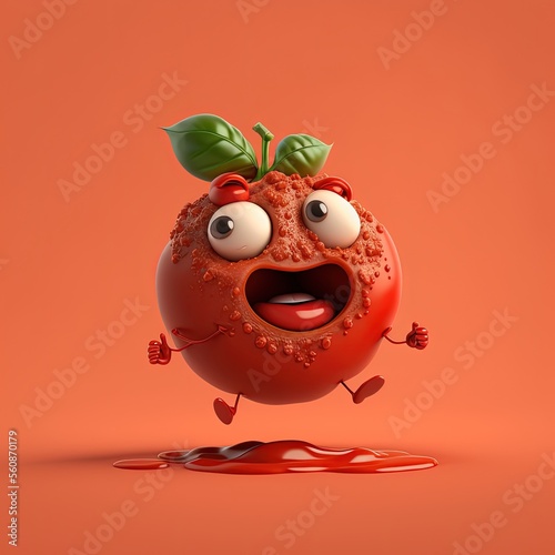 Cute Cartoon Meatball Runni...